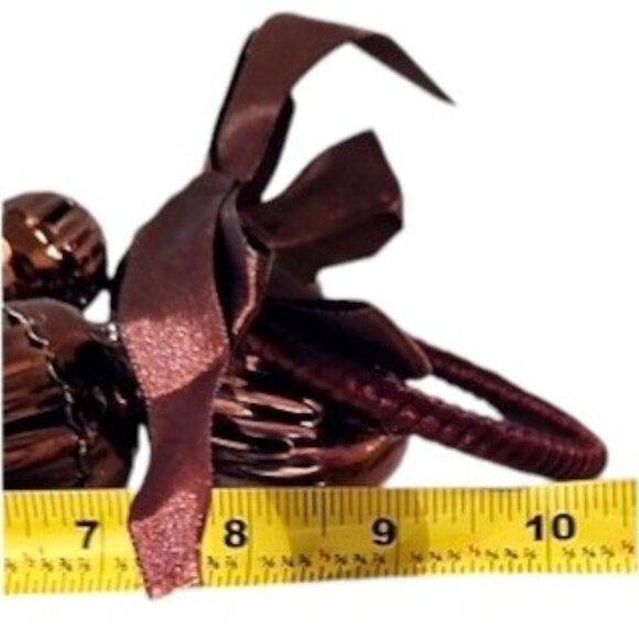 Jingle Bells Ornament Hanging Copper Brown Acorns - Picture 5 of 5